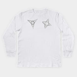 Micrograph of two empty Staurastrum desmid alga cells Kids Long Sleeve T-Shirt